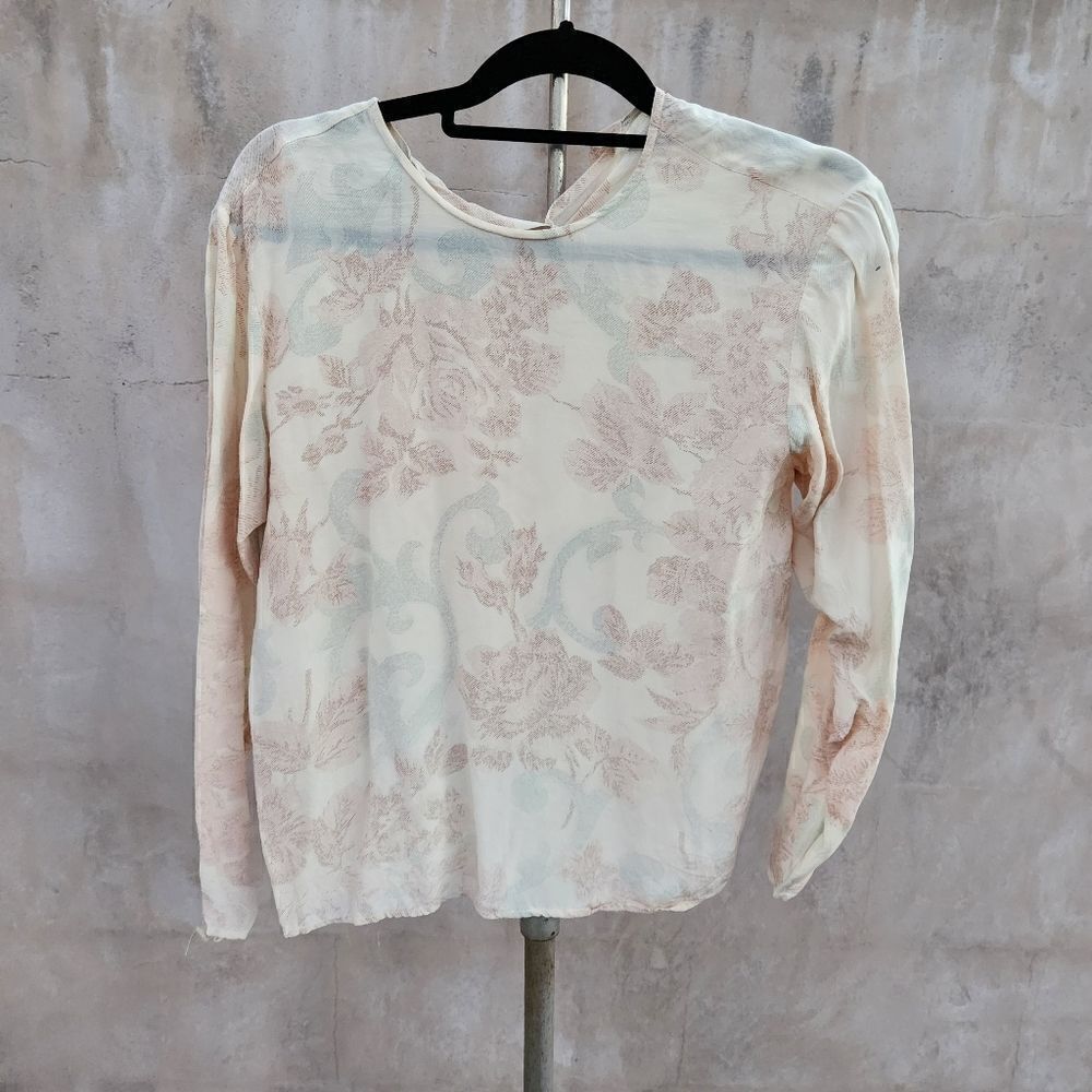 Anthony mickael vintage toilet print silk blouse